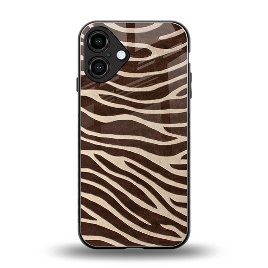 Mocha Swirls back phone cover | glass case for iphone 16 plus