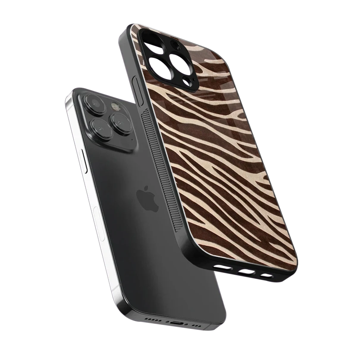Mocha Swirls sleek iphone 16 pro max cover with tempered glass back and TPU edges