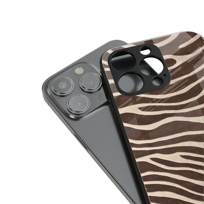 Mocha Swirls stylish phone case for iphone 15 plus | glossy glass and slim fit