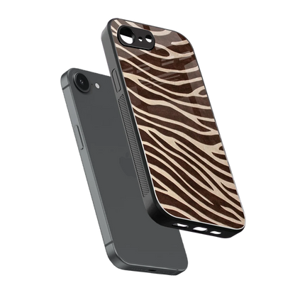 Mocha Swirls sleek iphone 16e cover with tempered glass back and TPU edges