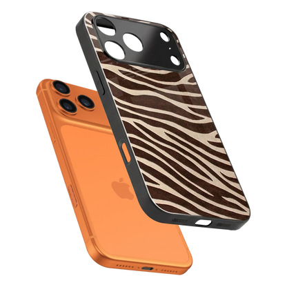 Mocha Swirls sleek iphone 17 pro cover with tempered glass back and TPU edges