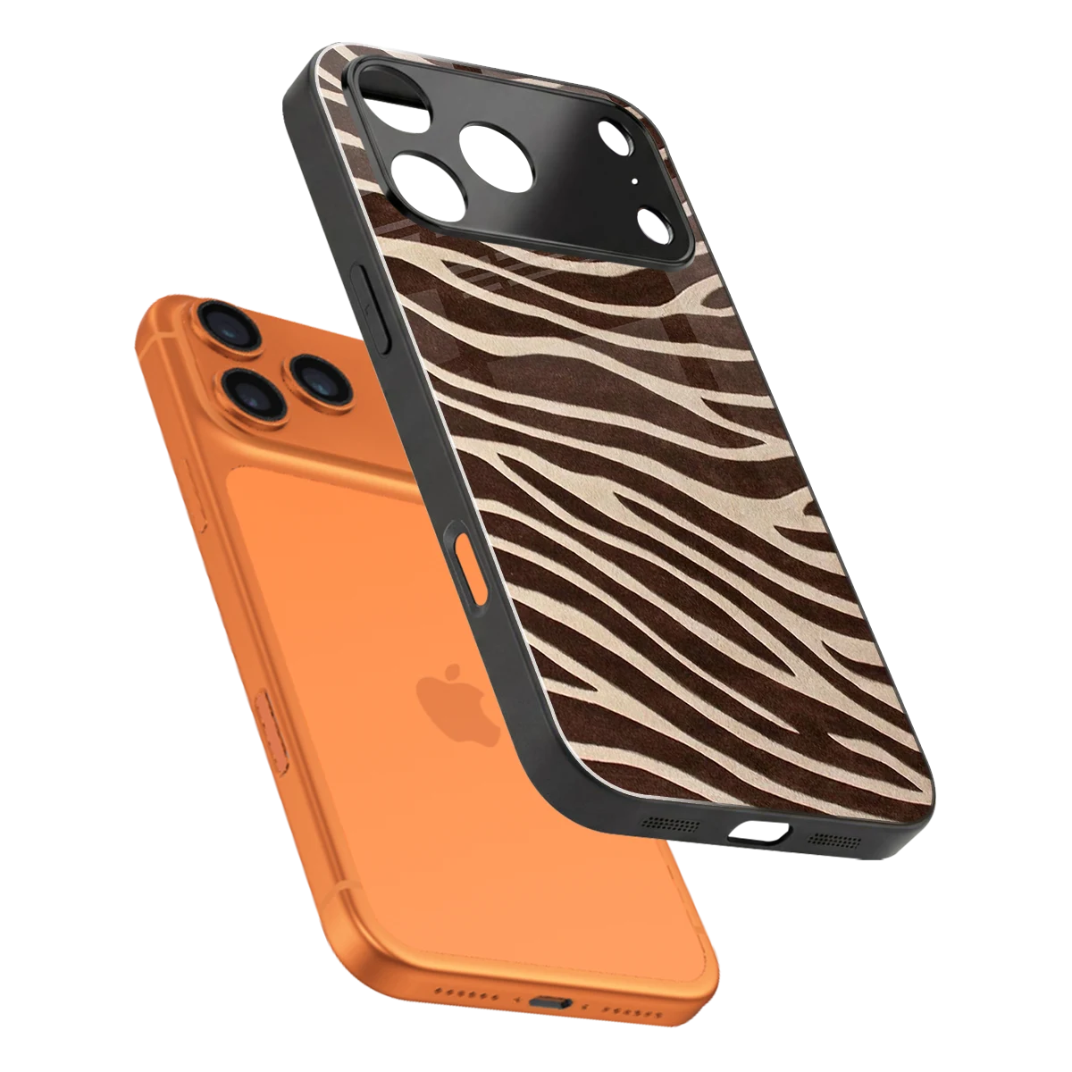 Mocha Swirls sleek iphone 17 pro max cover with tempered glass back and TPU edges