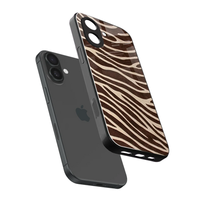 Mocha Swirls sleek iphone 17 cover with tempered glass back and TPU edges