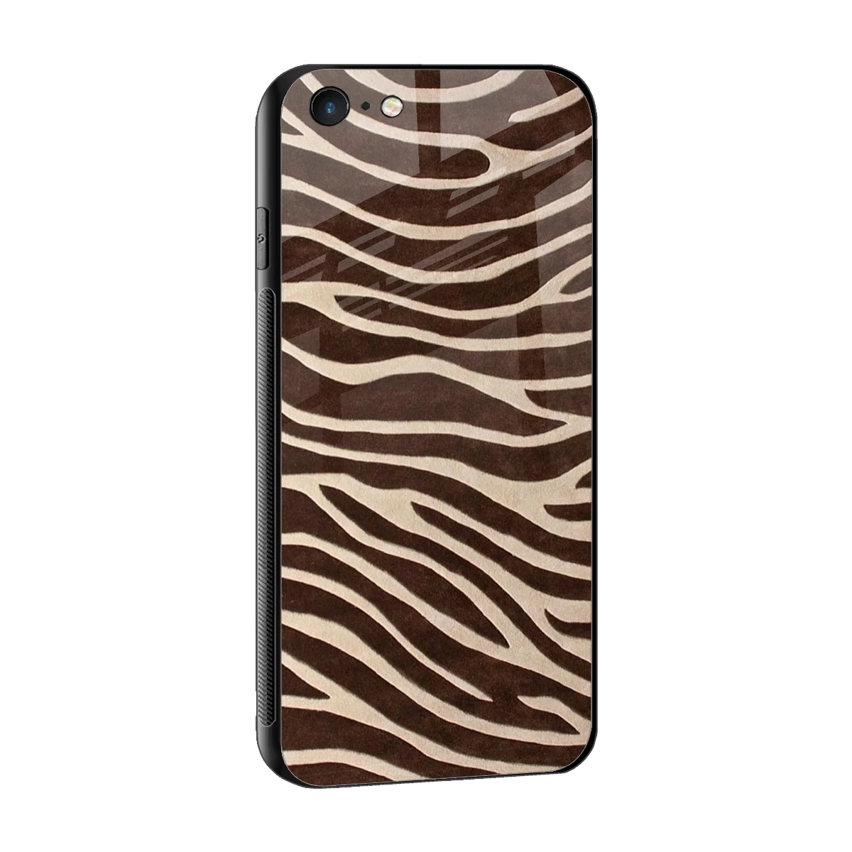 Mocha Swirls sleek iphone 6 cover with tempered glass back and TPU edges