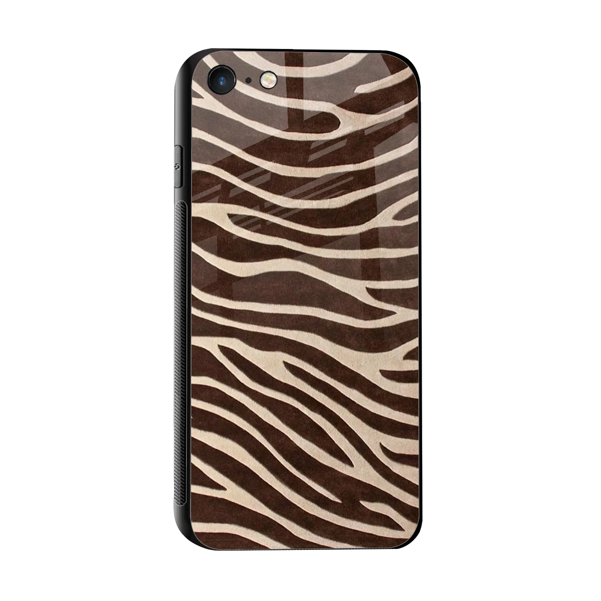 Mocha Swirls sleek iphone 7 cover with tempered glass back and TPU edges