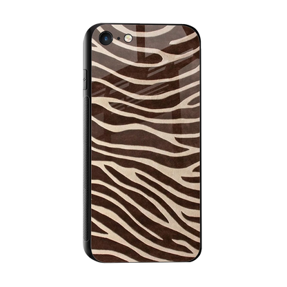 Mocha Swirls sleek iphone 7 cover with tempered glass back and TPU edges