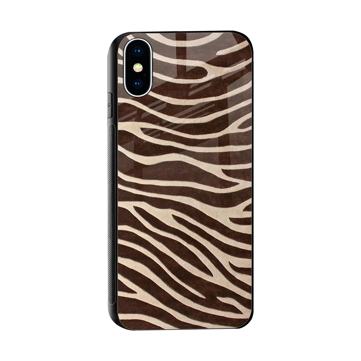 Mocha Swirls sleek iphone x cover with tempered glass back and TPU edges