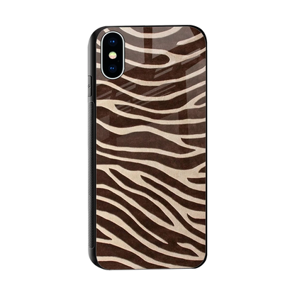 Mocha Swirls sleek iphone x cover with tempered glass back and TPU edges