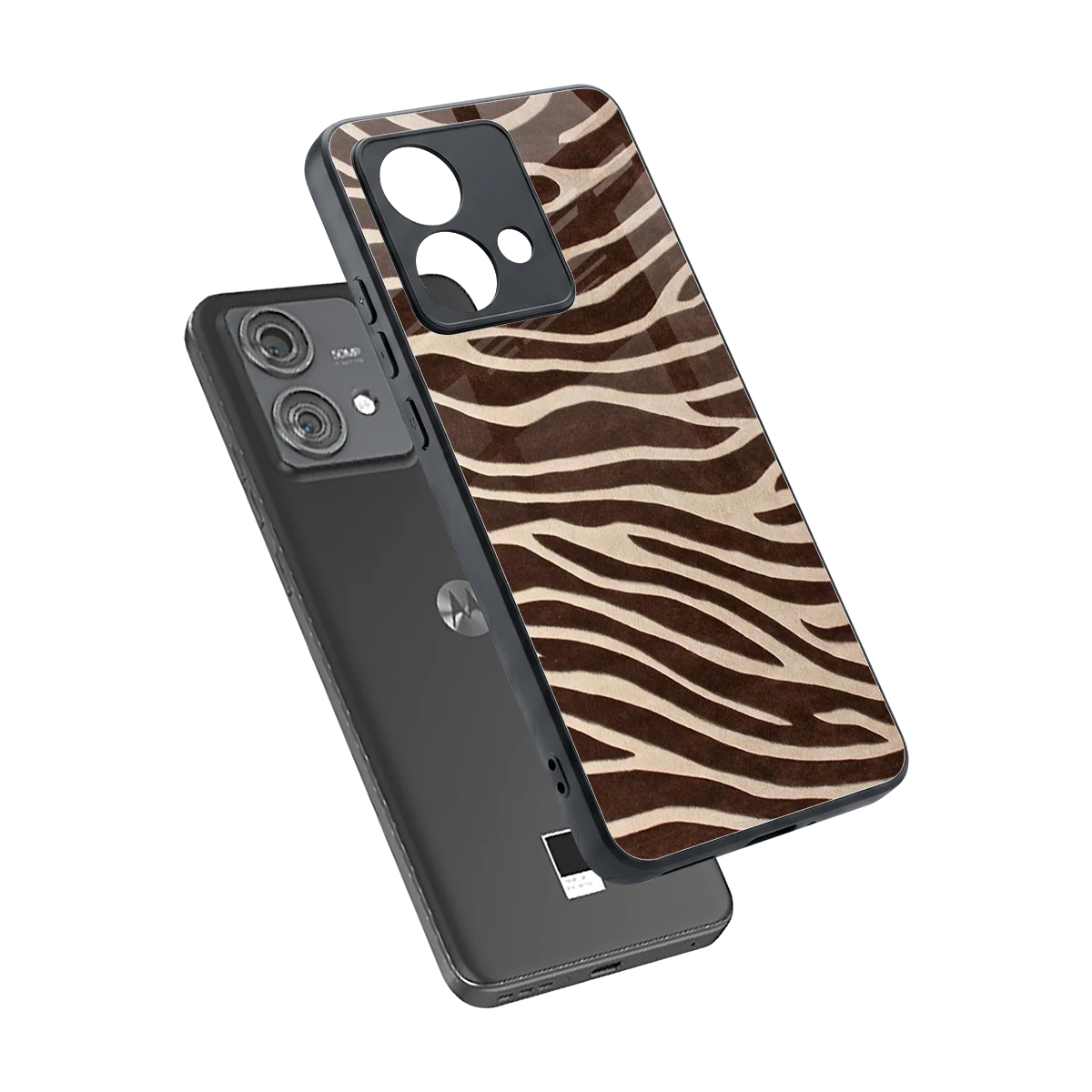 Mocha Swirls sleek motorola edge 40 neo 5g cover with tempered glass back and TPU edges