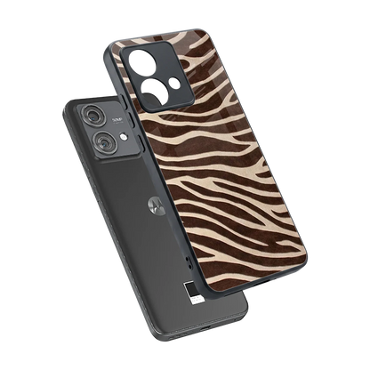 Mocha Swirls sleek motorola edge 40 neo 5g cover with tempered glass back and TPU edges