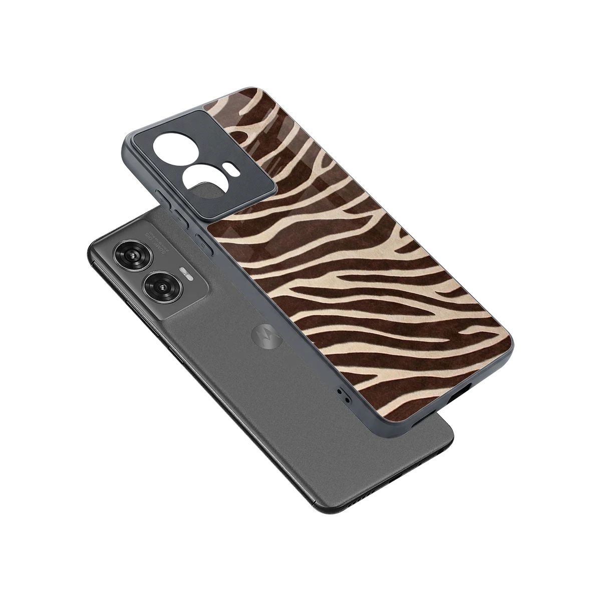Mocha Swirls sleek motorola edge 50 fusion cover with tempered glass back and TPU edges
