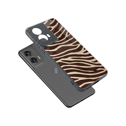 Mocha Swirls sleek motorola edge 50 fusion cover with tempered glass back and TPU edges