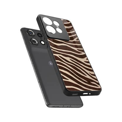 Mocha Swirls sleek motorola edge 50 pro cover with tempered glass back and TPU edges