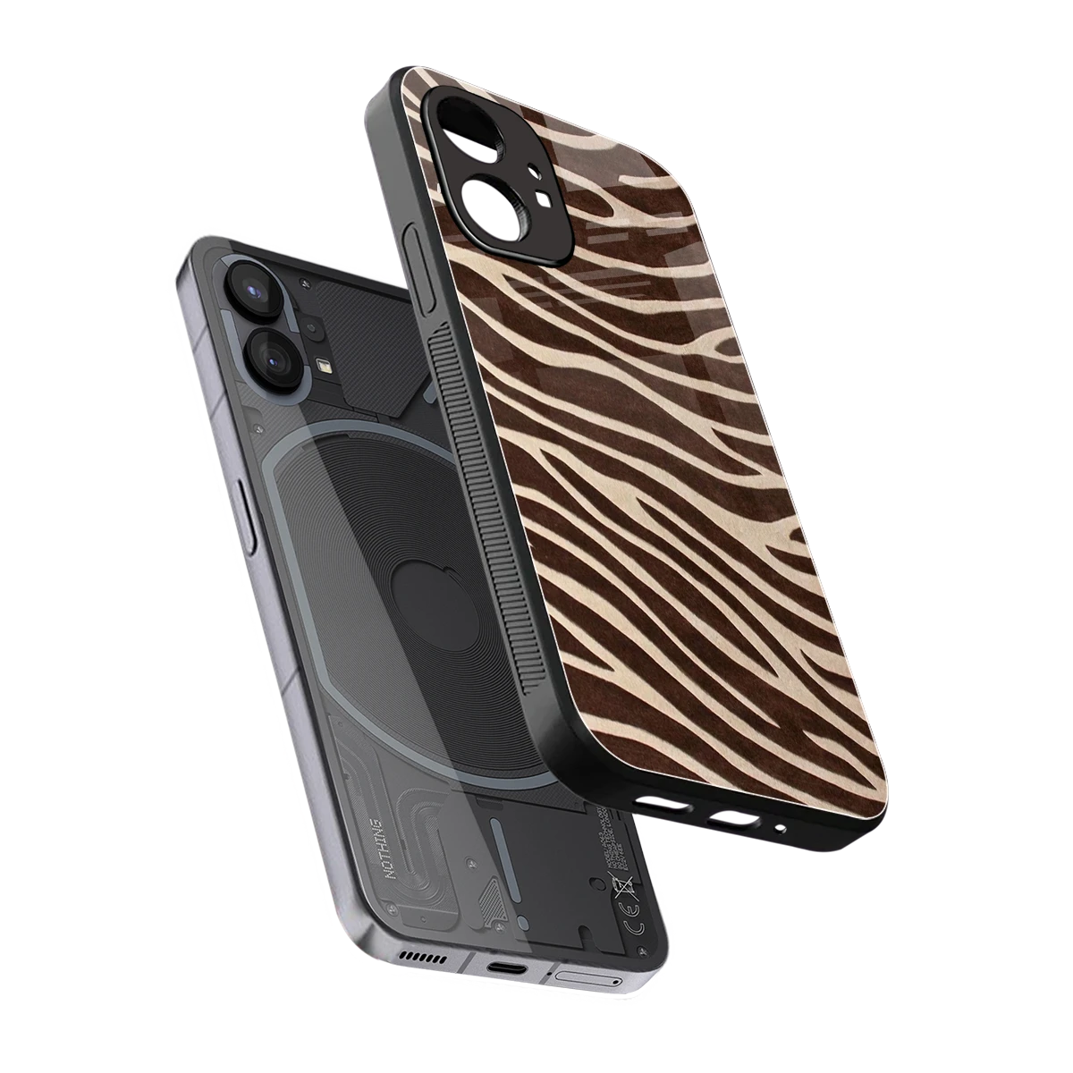 Mocha Swirls sleek nothing phone 1 cover with tempered glass back and TPU edges