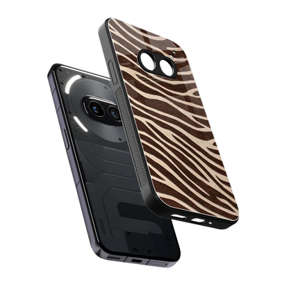 Mocha Swirls sleek nothing phone 2a cover with tempered glass back and TPU edges