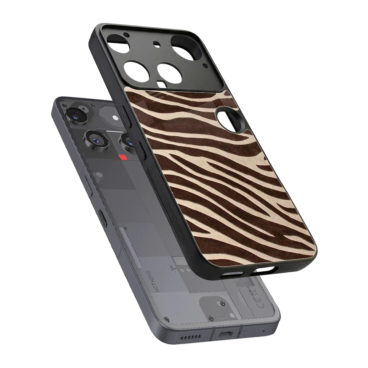 Mocha Swirls sleek nothing phone 3 cover with tempered glass back and TPU edges