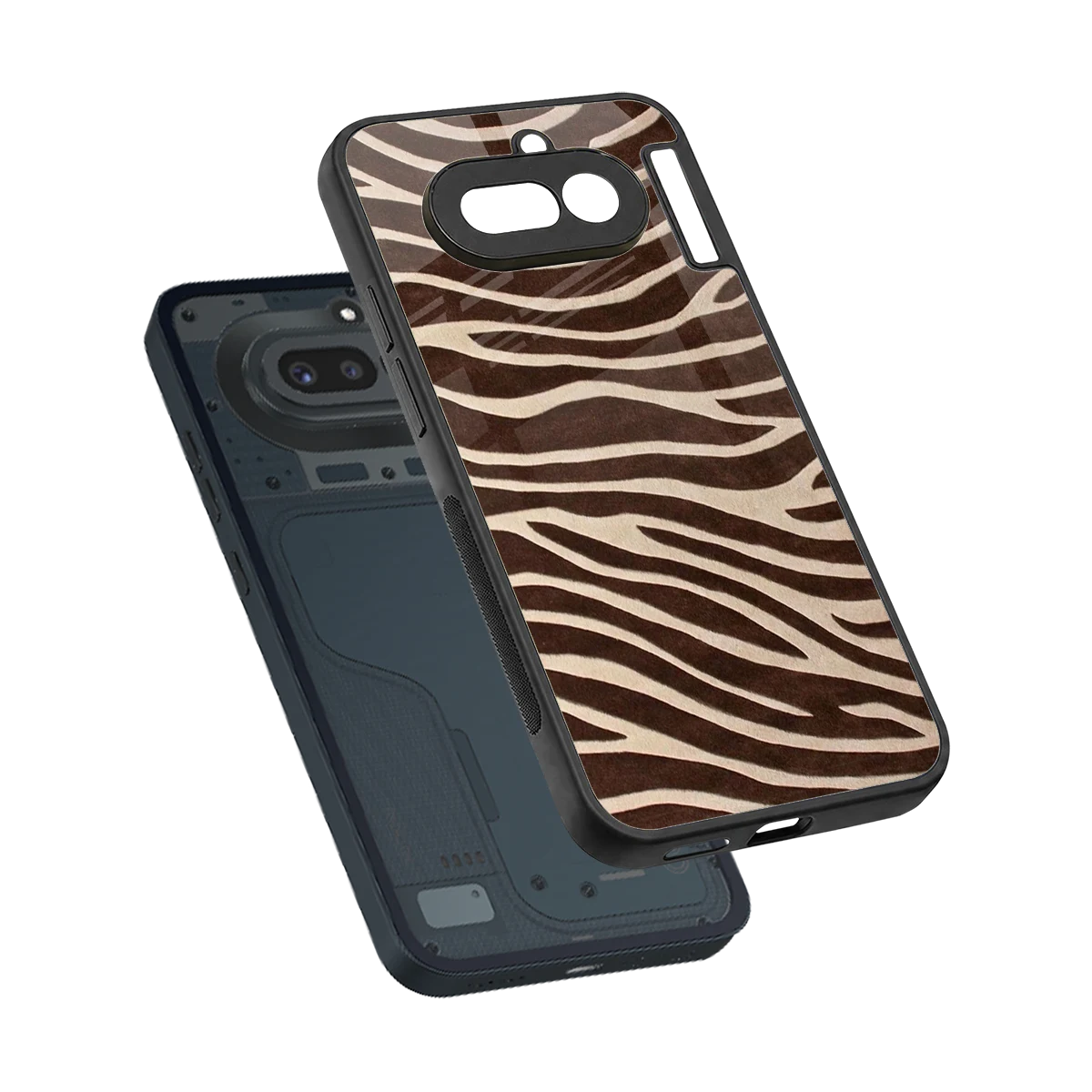 Mocha Swirls sleek nothing phone 4a cover with tempered glass back and TPU edges