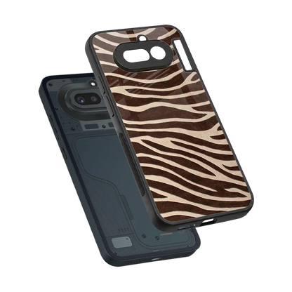 Mocha Swirls sleek nothing phone 4a cover with tempered glass back and TPU edges