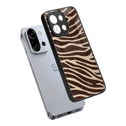 Mocha Swirls sleek oneplus 13s cover with tempered glass back and TPU edges