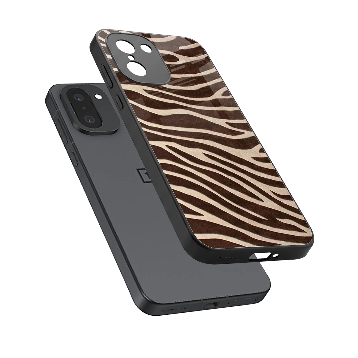 Mocha Swirls sleek oneplus 15r cover with tempered glass back and TPU edges