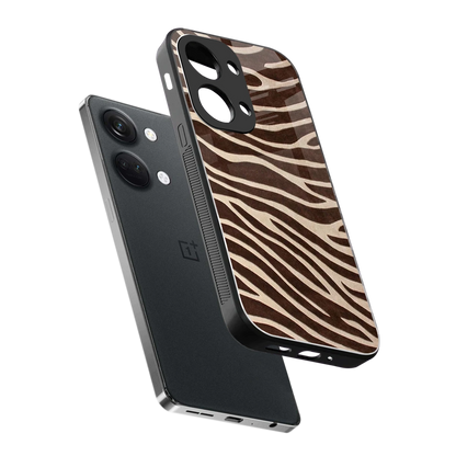 Mocha Swirls sleek oneplus nord 3 cover with tempered glass back and TPU edges