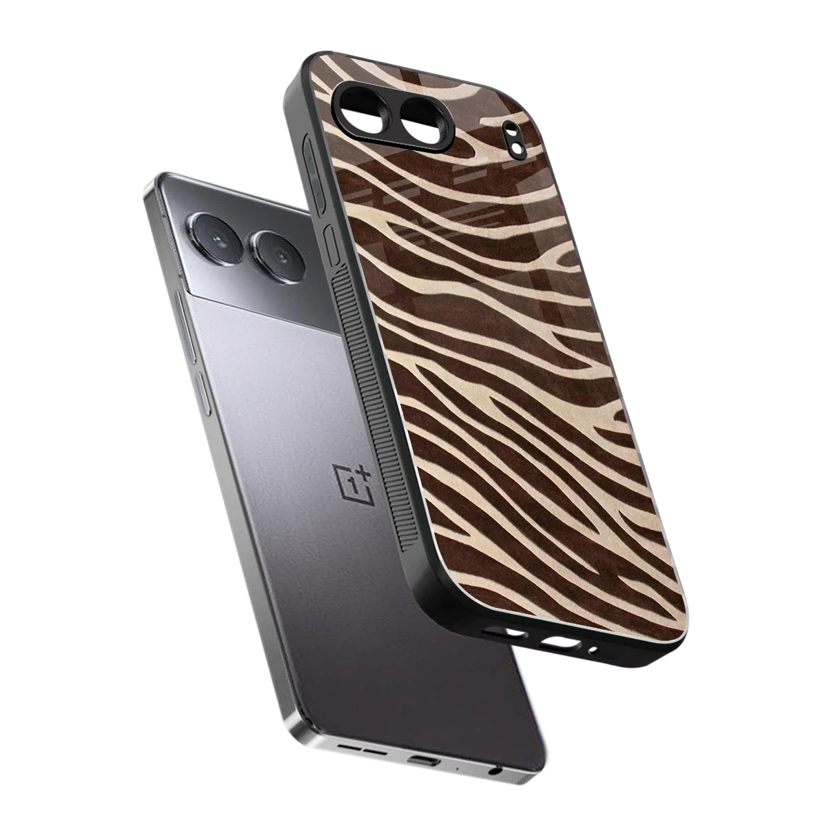Mocha Swirls sleek oneplus nord 4 cover with tempered glass back and TPU edges
