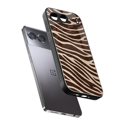 Mocha Swirls sleek oneplus nord 4 cover with tempered glass back and TPU edges