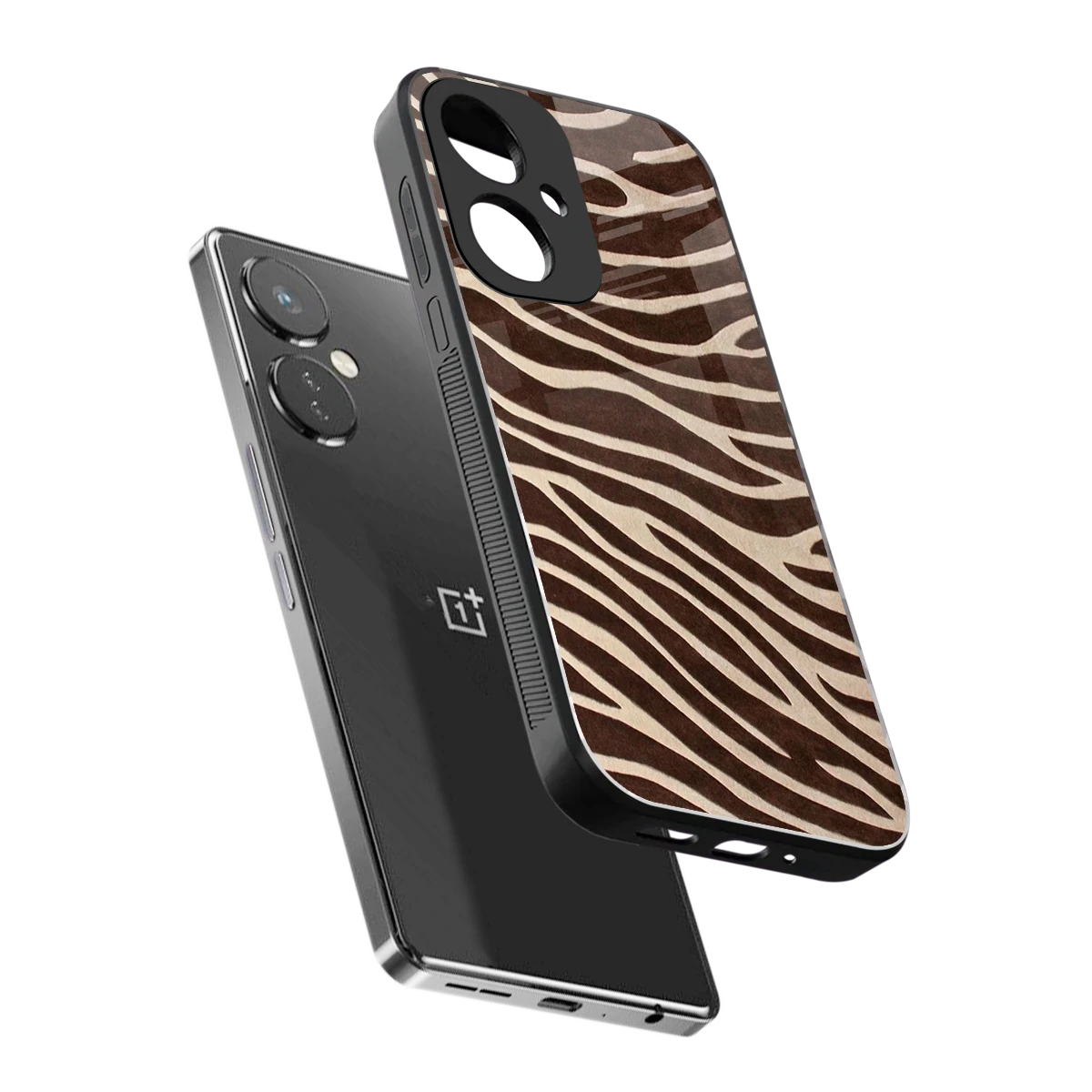Mocha Swirls sleek oneplus nord ce 3 cover with tempered glass back and TPU edges