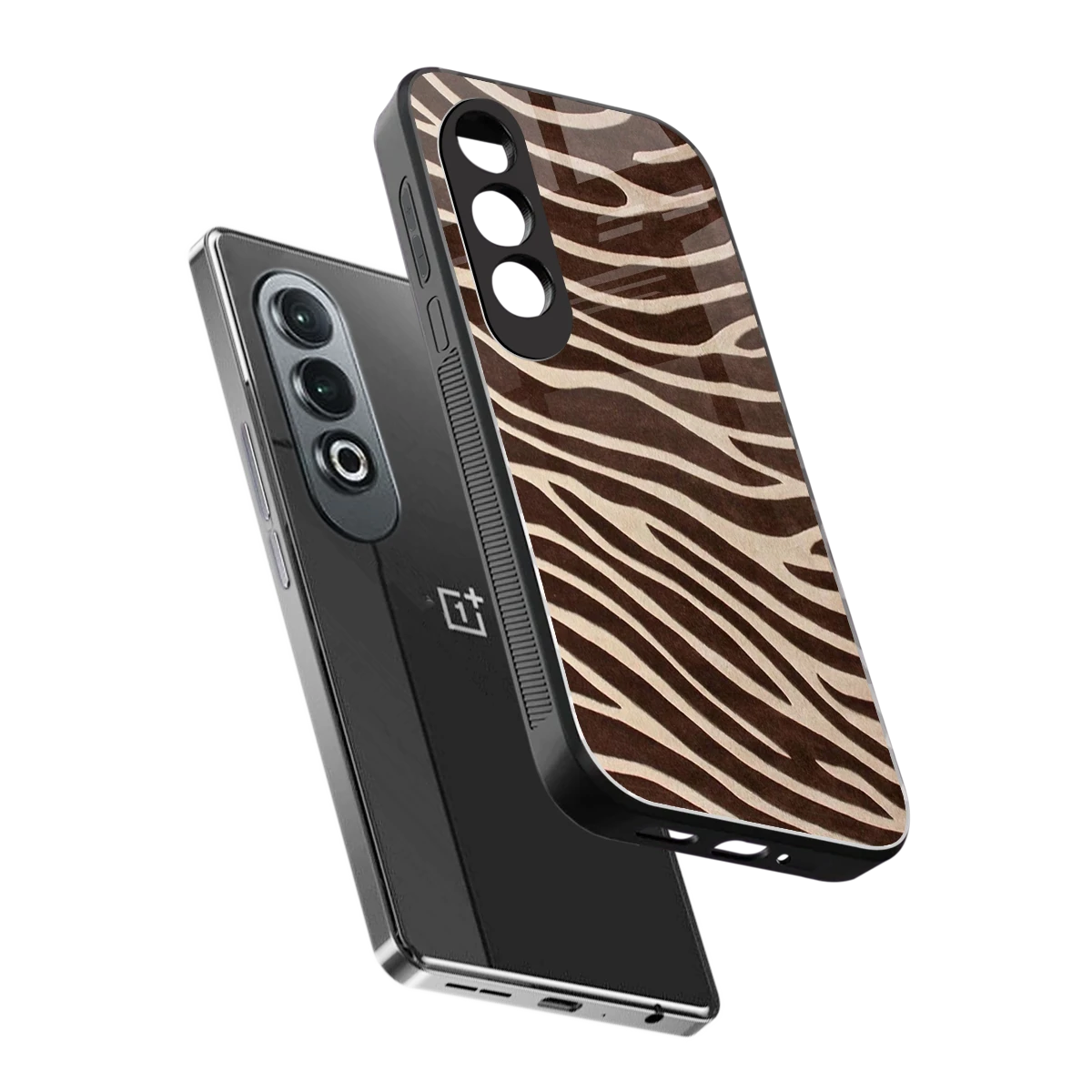 Mocha Swirls sleek oneplus nord ce 4 cover with tempered glass back and TPU edges