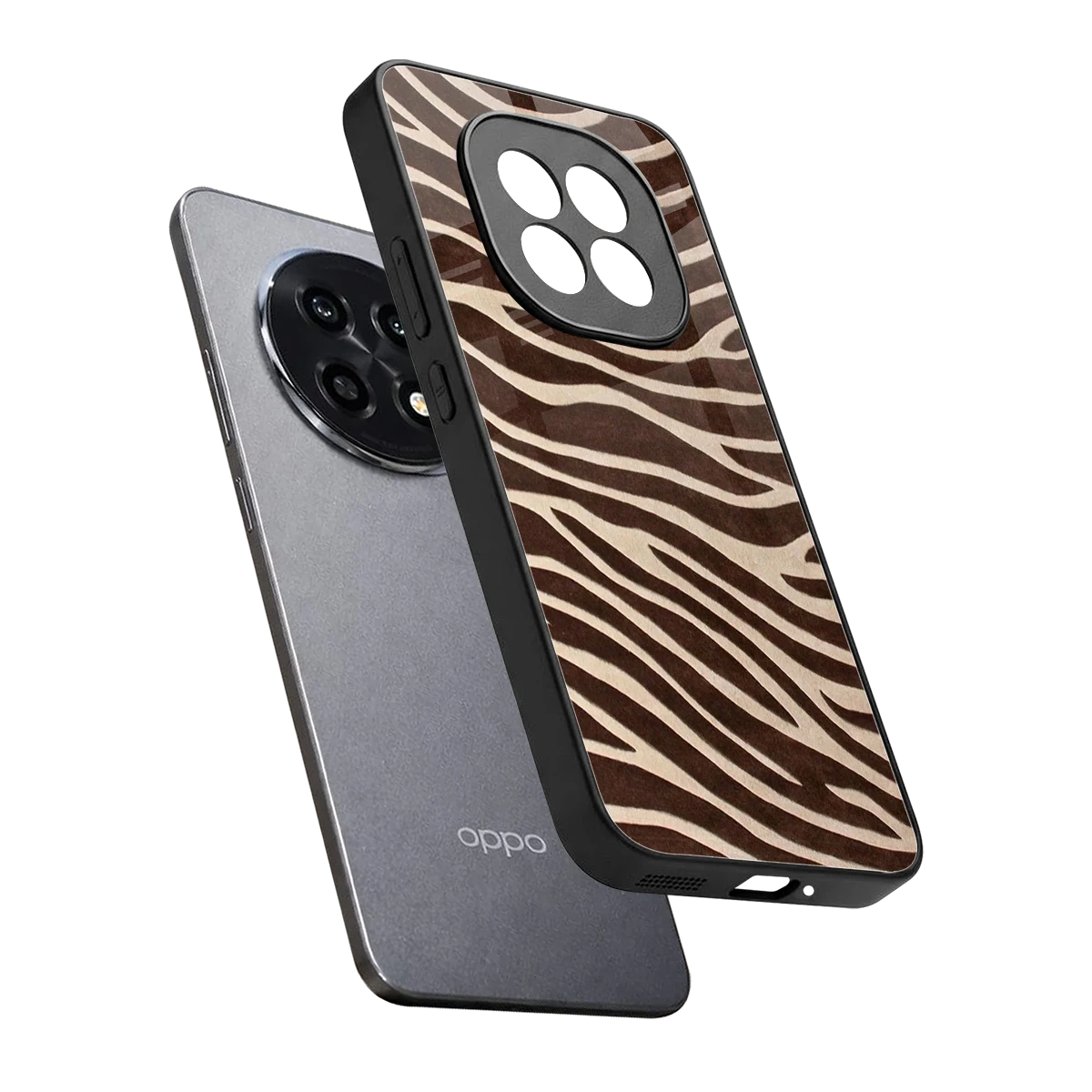 Mocha Swirls sleek oppo f29 pro 5g cover with tempered glass back and TPU edges