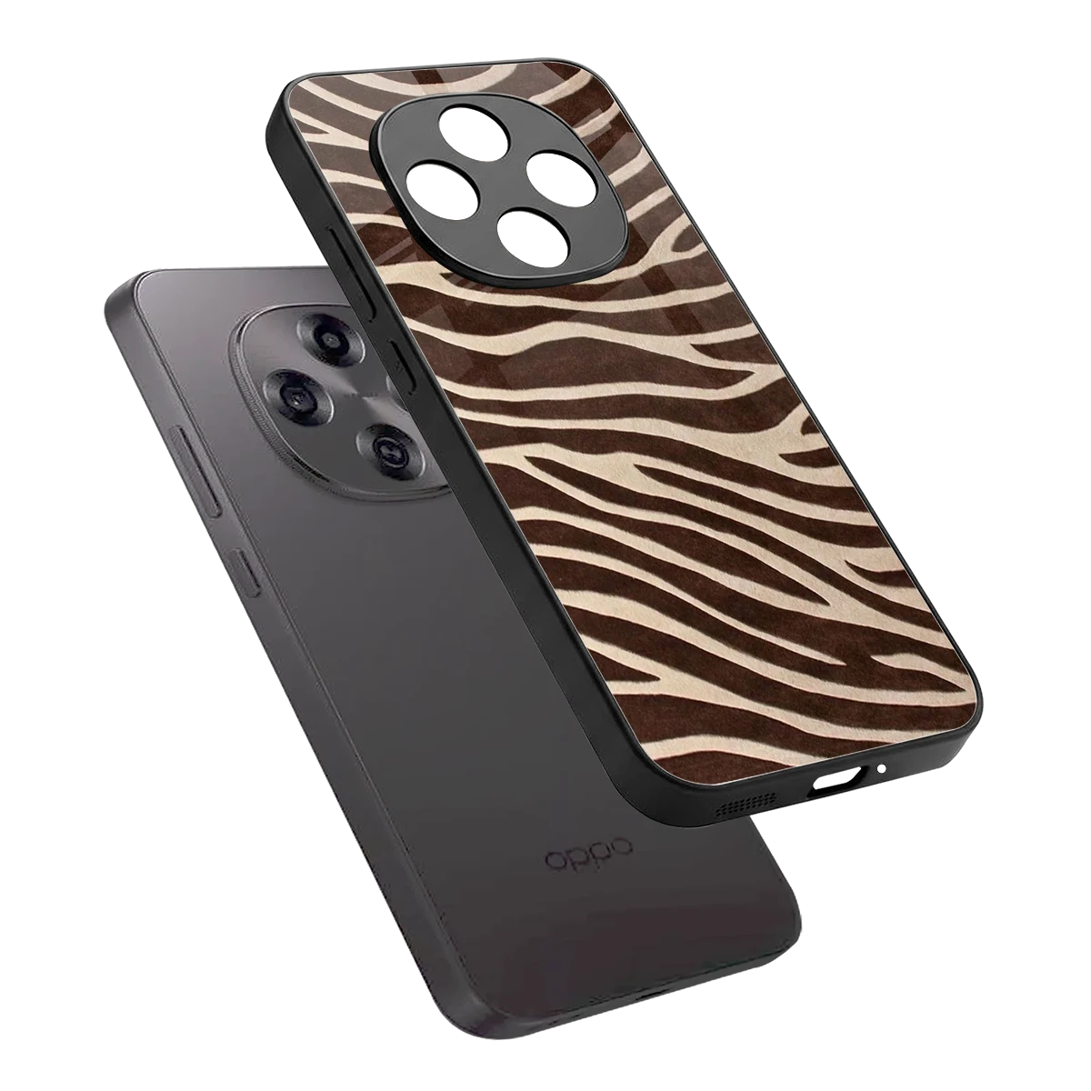 Mocha Swirls sleek oppo f31 pro 5g cover with tempered glass back and TPU edges