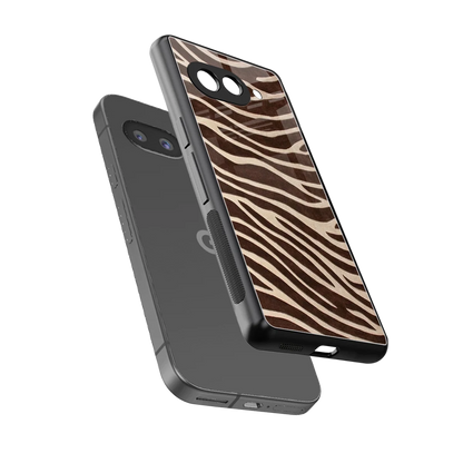 Mocha Swirls sleek google pixel 10a cover with tempered glass back and TPU edges