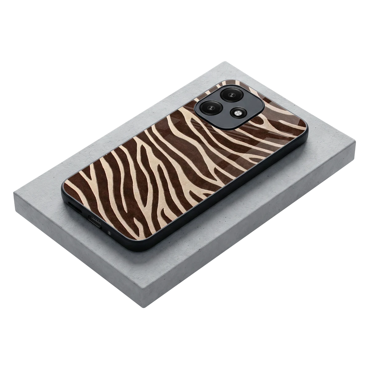Mocha Swirls stylish phone case for redmi 12 5g | glossy glass and slim fit