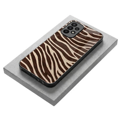 Mocha Swirls stylish phone case for samsung galaxy a23 | glossy glass and slim fit