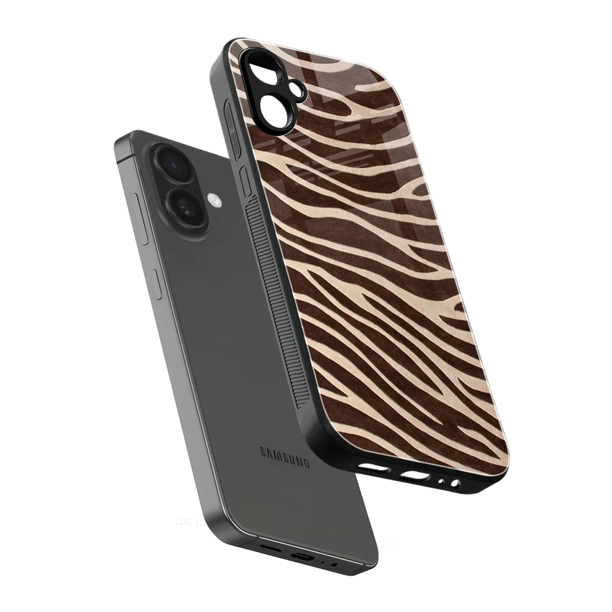 Mocha Swirls sleek samsung galaxy a06 5g cover with tempered glass back and TPU edges