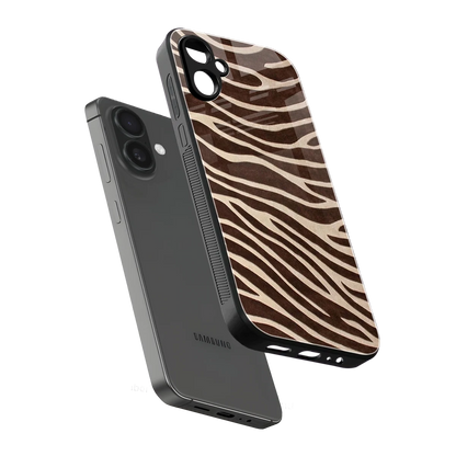 Mocha Swirls sleek samsung galaxy a06 5g cover with tempered glass back and TPU edges