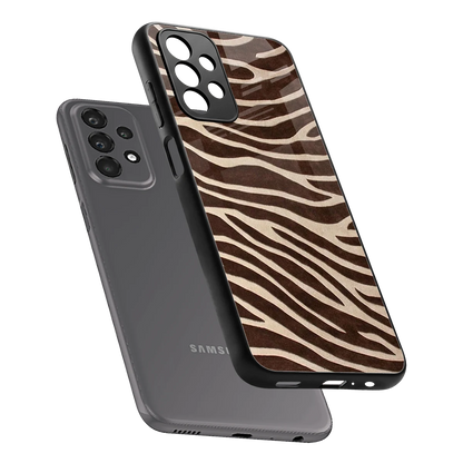 Mocha Swirls sleek samsung galaxy a23 cover with tempered glass back and TPU edges