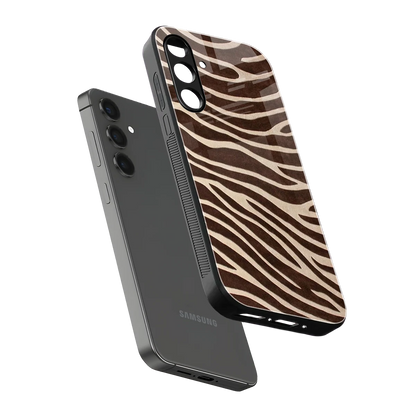 Mocha Swirls sleek samsung galaxy a55 5g cover with tempered glass back and TPU edges