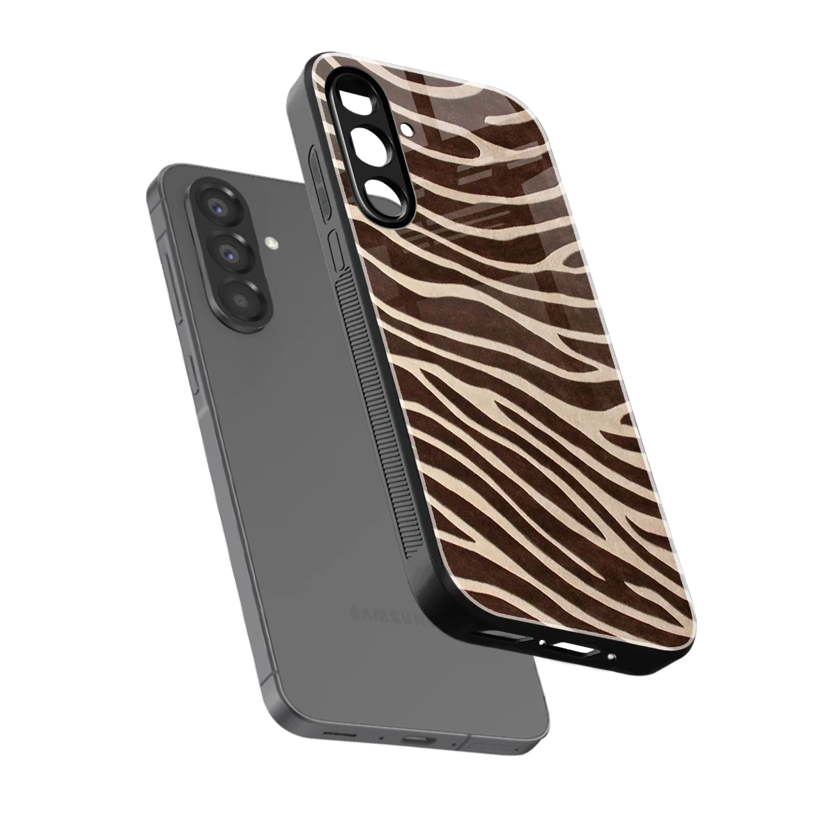 Mocha Swirls sleek samsung galaxy a17 5g cover with tempered glass back and TPU edges