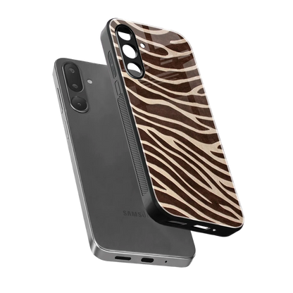 Mocha Swirls sleek samsung galaxy m36 5g cover with tempered glass back and TPU edges