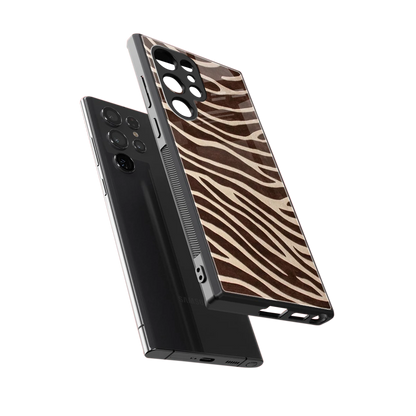 Mocha Swirls sleek samsung galaxy s23 ultra cover with tempered glass back and TPU edges