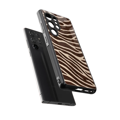 Mocha Swirls sleek samsung galaxy s25 ultra cover with tempered glass back and TPU edges