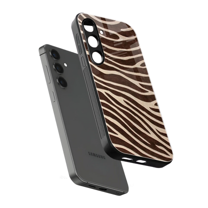 Mocha Swirls sleek samsung galaxy s24 cover with tempered glass back and TPU edges