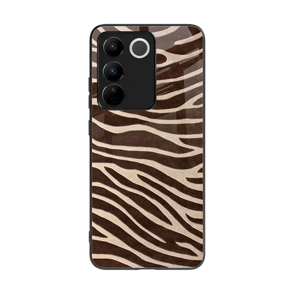 Mocha Swirls back phone cover | glass case for vivo v27 5g