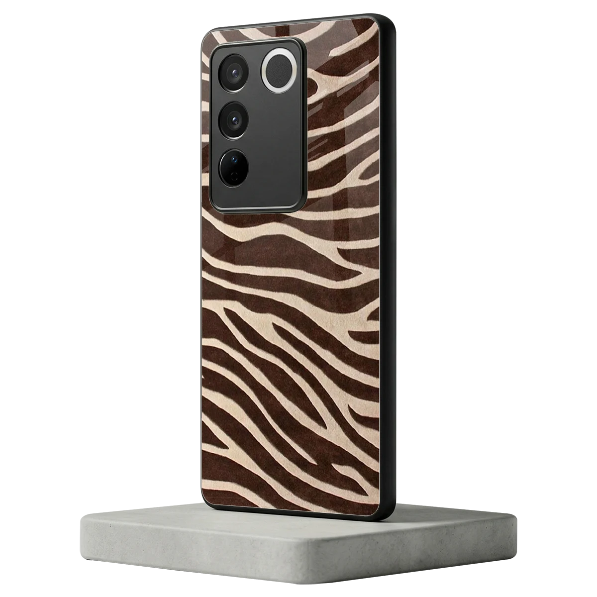 Mocha Swirls vivo v27 5g mobile cover | shockproof glass phone case