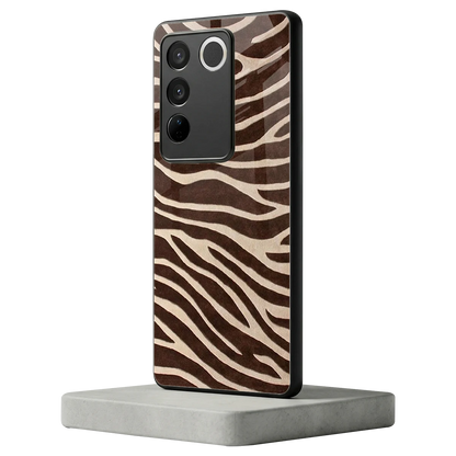 Mocha Swirls vivo v27 5g mobile cover | shockproof glass phone case