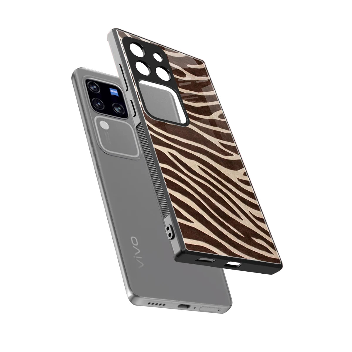 Mocha Swirls sleekvivo v30 pro cover with tempered glass back and TPU edges