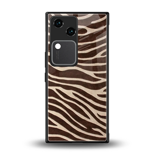 Mocha Swirls back phone cover | glass case for vivo v30
