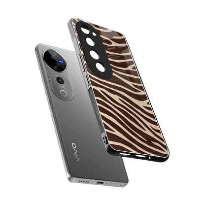 Mocha Swirls sleek vivo v40 pro cover with tempered glass back and TPU edges