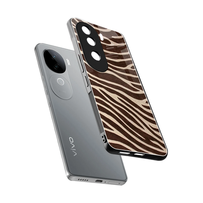 Mocha Swirls sleek vivo v40e cover with tempered glass back and TPU edges